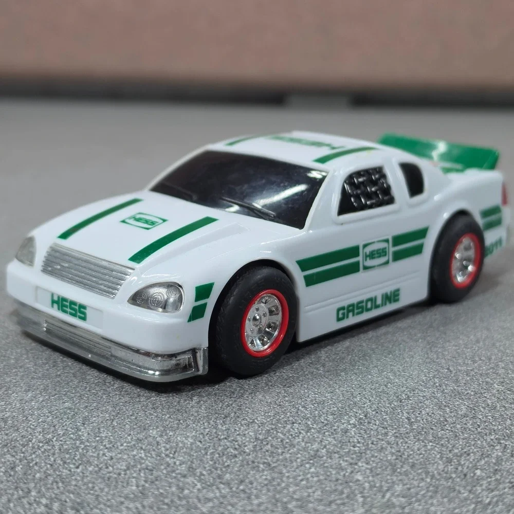 Hess Race Car Toy 2011 White Green Excellent Working Lights Stock Car